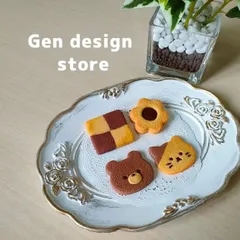 no.3 樹脂粘土　かわいいくまとネコのチョコレートクッキー　４個セット　フェイククッキー　フェイクスイーツ　食品サンプル　☆インテリアやおままごとに☆