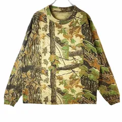 ヴィンテージvintage長袖TシャツロンT胸ポケットrealtreeリアルツリーカモフラージュ迷彩アウトドア森林自然ブラウン茶色グリーン緑カーキ40711