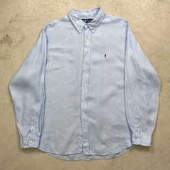 90年代 Ralph Lauren ラルフローレン CLASSIC FIT リネンシャツ メンズ2XL 
