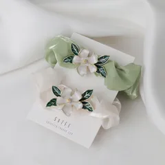 新品 未使用2色セットシュシュ 髪ゴム 髪飾り レディースヘアアクセサリー 可愛いヘア小物 エレガントヘアゴム