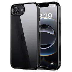 NIMASO iPhone 16e 用 ケース 第4世代 クリア 黄変防止 耐衝撃 米軍MIL規格 SGS認証 PC背面 いPhone 16e 対応 ケース 傷つけ防止 超薄型 軽量 ワイヤレス充電対応 ストラップホール付き アイフォン 16e対応（6.1 0