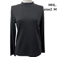 ◆美品 MHL. マーガレットハウエル ニット 長袖 薄手 ウール グレー サイズ2、M レディース S5U247