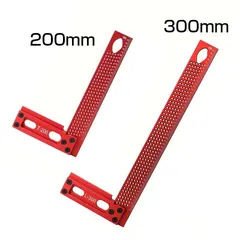 [新品] 高精度 スコヤ 定規 200mm  セット マーカー穴付 赤 T型 L型 直角定規 止型定規 マーキングゲージ 木工用 直角出し けがき 墨付け スクライバー 大工道具 DIY 木工工具 精密測定 アルミ製 日曜大工