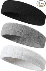 ヘアバンド 男女兼用 スポーツ ウォーキング ランニング 汗止め エココットン 素材 スポンジ 吸収性 通気性 ヘッドバンドス ポーツ 用 洗顔用 伸縮性あり 軽柔速乾 ランニング ダンス ヨガ ジョギング 男女兼用 3色3本セット メンズ レディース