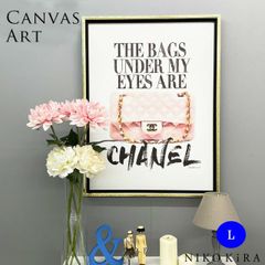 アートパネル アートポスター ブランド シャネル CHANEL モダン 玄関 トイレ キャンバス アート モノクロ アート 高級 アート ピンクバッグクオート L フレーム付き ブランド かわいい 開運 運気が上がる絵