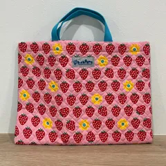 いちご模様 ストライプ レッスンバッグ キルティングバッグ 日本製 namioto 入園準備 入学準備