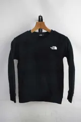 ザ ノースフェイス THE NORTH FACE スクエアーロゴ クルーネックスウェット トレーナー【140】【古着】【中古】 キッズ 子供 アメカジ アウトドア キャンプ 登山 外遊び 公園 通学 男の子 黒 ボーイズ ジュニア NTJ62371Z