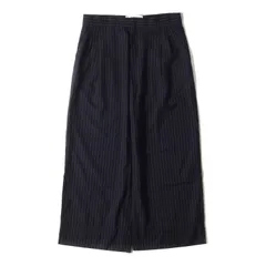 LOEWE ロエベ パンツ サイズ:46 近年モデル ツータック ストライプ ワイド バギー スラックスパンツ Wide Leg Striped Trousers サマートロピカルウール トラウザーズ ネイビー 紺 イタリア製 ボトムス ズボン【メンズ】のサムネイル