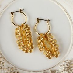 ハンドメイドピアス　蜂蜜ハニー　A-025