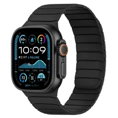 磁気 コンパチブル Apple Watch バンド 49mm 46mm 45mm 44mm 42mm ソフトシリコン交換用ループリストバンド ンパチブル アップルウォッチ バンド Ultra/SE Series10/9/8/7/6/5/4/3/2/1に対応…
