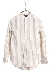 【お得なクーポン配布中!】 ポロ ラルフローレン バンドカラー ストライプ 長袖 シャツ キッズ 110cm 子供 ドレス ノーカラー コットン マチ付き ヴィンテージ モデル