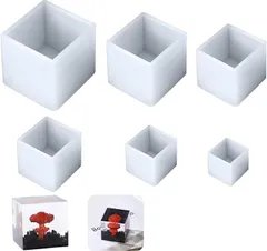 ＨＯＴＱ HOTQ 正方形 シリコンモールド オルゴナイトアクセサリー 硅胶模具 レジン型 6個セットレジン(透明)