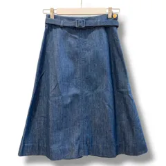 J&M DAVIDSON ジェイアンドエム デヴィッドソン ベルトデニムスカート 83434-20150  ベルト付き デニムスカート 膝下 金ボタン 日本製 インディゴブルー 8サイズ レディース 春 ゴーゴー古着マルイ北千住店No.北草1208
