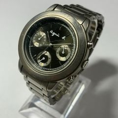【稼働品】V654-6110/AGNES B./アニエスベー/チタニウム/クロノグラフ　　　【A219】