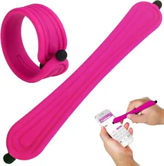 fogman タッチペン シリコン 巻き付き 持ち運び おしゃれ アクセサリ コンパクト デザイン( ピンク)
