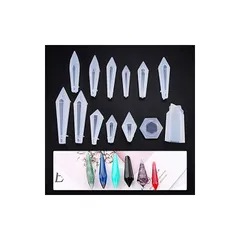 FineInno 水晶 鉱石 シリコンモールド 13セット ペンデュラム 占い エポキシ樹脂 UVレジン型 DIY モールド クラスター 浄化 開運グッズ 開運 レジン かた シリコン 宝石 ハンドメイド ジュエリー パーツ アクセサリー 手作り (13セ 0