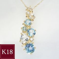 マルチカラー ペンダントトップ A5672 0.96ct K18 水玉 バブル - メルカリ