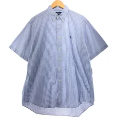 古着 ラルフローレン Ralph Lauren BLAKE 半袖 ボタンダウン チェックシャツ メンズL相当/eaa553847