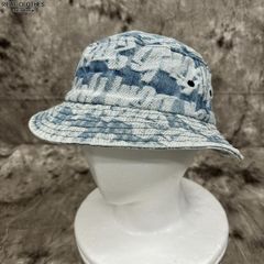 帽子 Fat Tip Jacquard Denim Crusher Hat SUPREME SS22 FAT TIP JACQUARD DENIM CRUSHER BUCKET HAT BLUE