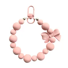 ピンク リボン リストストラップ キーホルダー キーリング  スマホアクセサリー