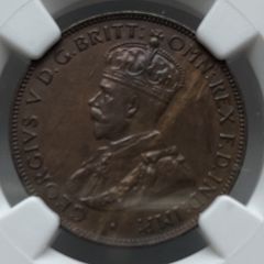 1933年　オーストラリア　ハーフペニー　銅貨