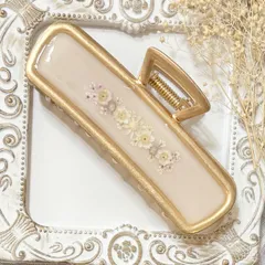 バンスクリップ　ドライフラワー　アンティークフレーム　レジン