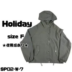 ★使用感あり★ Holiday ジャンパー・ブルゾン　ポリエステル65％　綿35％カーキ送料無料 古着のサムネイル
