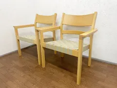 ◆フレデリシア FREDERICIA コリングチェア 2脚セット 北欧 椅子 アームチェア  ダイニングチェア ハンス J ウェグナー 家具 インテリア B (貝1107)のサムネイル