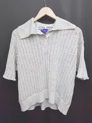 ◇ ⊂ CITEN シテン UNITED ARROWS 半袖 ニット ポロシャツ サイズFREE ライトグレー レディース P  【1410230028993】