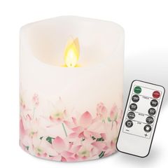 【新着商品】LEDロウソク 揺らぐ炎【葬祭プロ推奨】 キャンドル 電池式 仏壇 LED ろうそく 蓮 リモコンセット