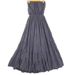 MARIHA マリハ 草原の夢ドレス ワンピース ロング丈 マキシ丈 Aライン フレア レディースフリーサイズ ブルー系 グレー系 コットン