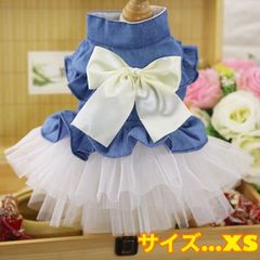 【1点限り！】春夏フリルワンピース/犬/服/ビッグリボン/小型犬/送料無料