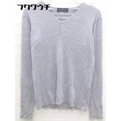 ◇ green label relaxing UNITED ARROWS リブ 長袖 ウール ニット セーター Vネック  グレー レディース  【中古】 【1002798987944】
