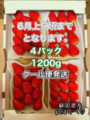 中粒〜大粒サイズ 300g✖️4パック 紅ほっぺ🍓いちご