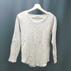 ◇ classicalelf クラシカルエルフ Uネック カジュアル シンプル 長袖 ロングTシャツ サイズL グレージュ系 レディース E  【1310050001216】