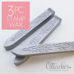 ＊3本＊ シーリングワックス スティック スタンプ用 シルバー 91x12mm sw61