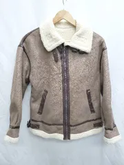 ◇ select MOCA セレクト モカ ボア 長袖 フライト ジャケット サイズM ブラウン レディース P  【1408200026506】