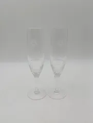 【K-1102】KAGAMI CRYSTAL カガミクリスタル エクラン ペアフルートグラス manna country club 真名カントリークラブ グラス2個セット