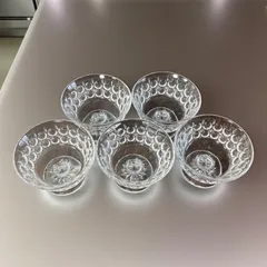 【5客セット】純喫茶 ガラス サンデーカップ クリスタル デザートカップ 食器 昭和 レトロ アンティーク