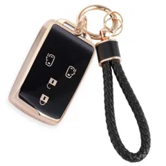 【在庫処分】[HOYZE] キーケース キーカバー 可愛い 車 スマートキーケース 革編み込み キーホルダー カラビナ キーシェル 軽量 傷防止