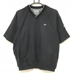 ツアーステージ 半袖スニード 黒×白 バックプリント Vネック 裏地付き  メンズ M ゴルフウェア TOURSTAGE