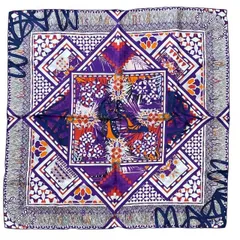 【美品】Christian Dior クリスチャン ディオール ストール ショール スカーフ アクセサリー 小物 シルク 総柄 パープル マルチカラー