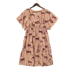 MAITRESSE メトリーゼ 春夏★ チーター アニマル柄 ワンピース ドレス Sz.38 レディース