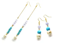 「4本セット3WAY」 ピアス ターコイズ パワーストーン 天然石 アクセサリー パワーストーンピアス 天然石ピアス