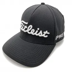 【超美品】タイトリスト キャップ 黒×白 メッシュ調 立体ロゴ刺しゅう M/L  ゴルフウェア TITLEIST