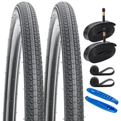 『在庫処分』 ロードバイクY-289-AV 700x32c +リムテープ+タイヤレバ適用 米式バルブ48mm 肉厚 チューブ 700x25/34c + タイヤ 自転車 32-622 タイヤ700x32c 32c 2本セット700 YunSCMのサムネイル