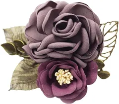 A'sTool コサージュ 入学式 卒業式 卒園式 フォーマル スーツ ブローチ 結婚式 上品 ピン クリップ 2way( くすみバイオレット＆バイオレット)