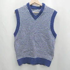 ◇ ⊂ ZARA ザラ ニット ベスト サイズS ブルー ホワイト レディース E  【1502200007524】