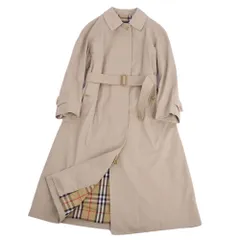 美品 Vintage バーバリー Burberrys コート 英国製 ベルト付き ステンカラーコート バルマカーンコート コットン アウター レディース M相当 ベージュ
