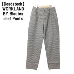 【Deadstock】WORKLAND BY Blautex シェパードチェック シェフパンツ コックパンツ サイズ：114 (W31.5～) ホワイト×ブラック デッドストック